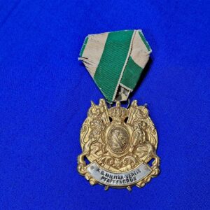 german-pre-world-war-one-veterans-membership-medal-saxon-local-town-with-ribbon-green-white-added-town-plate