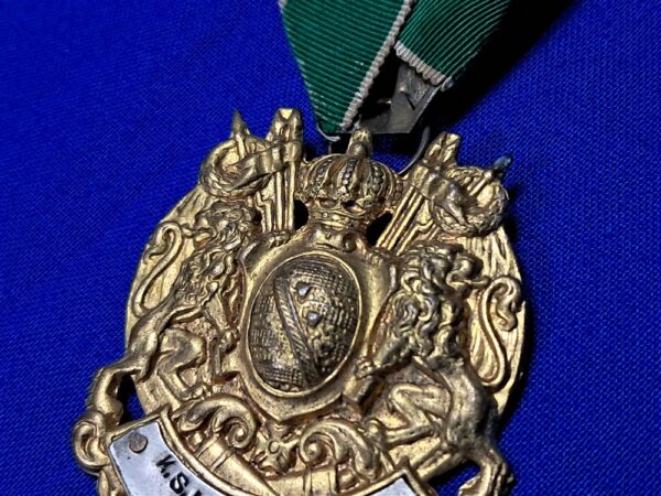 german-pre-world-war-one-veterans-membership-medal-saxon-local-town-with-ribbon-green-white-added-town-plate