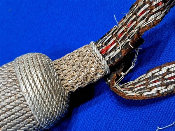 world-war-two-german-sword-portipee-end-knot-bullion-with-tri-color-base-end-no-strap-replacement-part-original