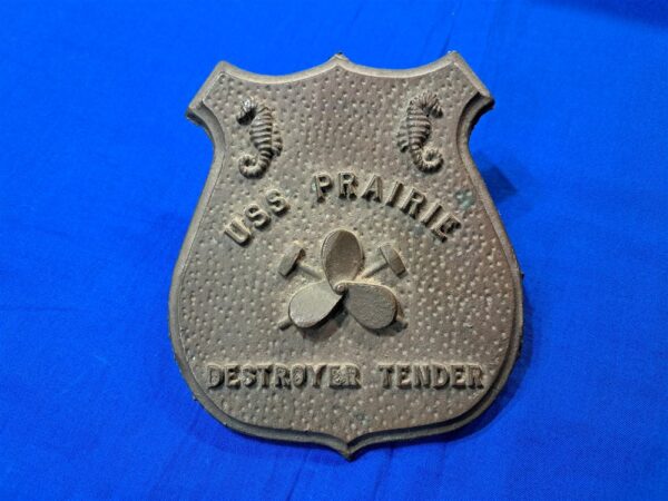 world-war-two-brass-plate-from-the-uss-prarie-destroyer-tender-fought-in-pacific-theater-battle-stars