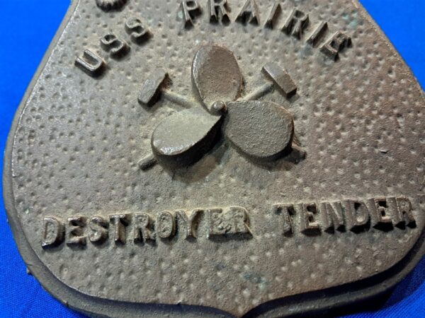 world-war-two-brass-plate-from-the-uss-prarie-destroyer-tender-fought-in-pacific-theater-battle-stars