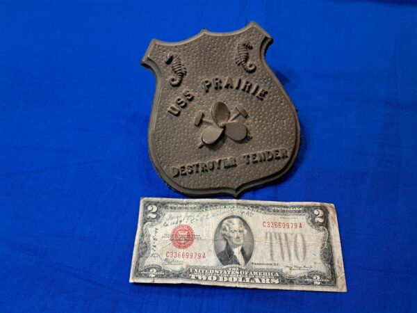 world-war-two-brass-plate-from-the-uss-prarie-destroyer-tender-fought-in-pacific-theater-battle-stars