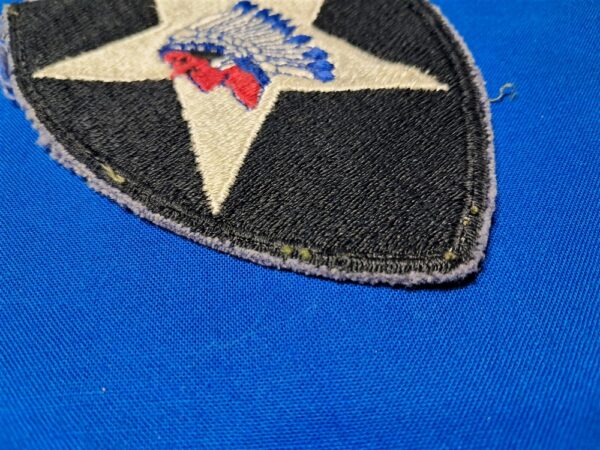 korean-war-era-blue-edge-cut-2nd-division-patch-color-indian