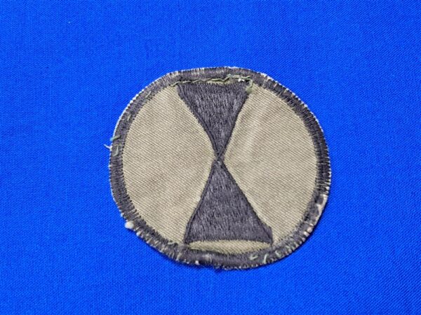 7th-division-vietnam vietnam-theater-made-7th-infantry-division-patch-subdued-on-twill-with-rice-bag-backing