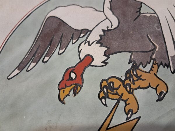 world-war-two-original-877-bombardment-squadron-patch-on-white-leather-screen-printed-from-scrapbook