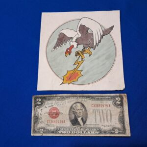 world-war-two-original-877-bombardment-squadron-patch-on-white-leather-screen-printed-from-scrapbook