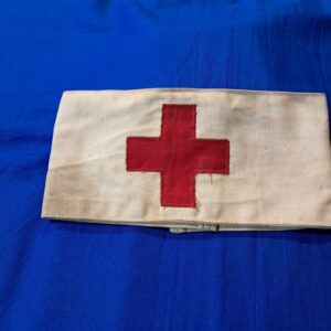 world-war-two-medical-arm-band-with-red-cross-on-white-cotton-numbered-issued-used-condition