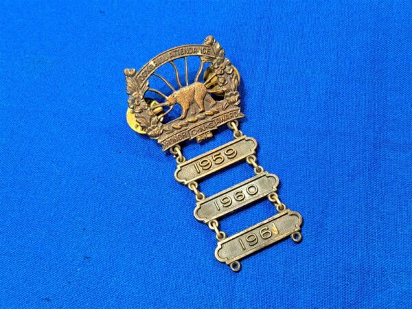 cali-state-national-guard-california-attendance-medal-for-drill-in-3-years-early-1960s