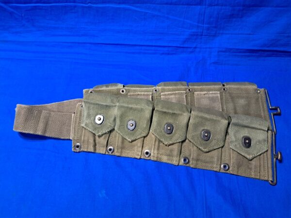 korean-war-cartridge-belt-for-m-1-rifle-30-caliber-1953-dated-used-nice-condition