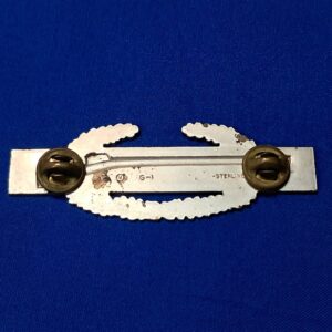 korean-war-era-volupte-manufactured-combat-infantry-badge-in-sterling-silver-with-original-clutches