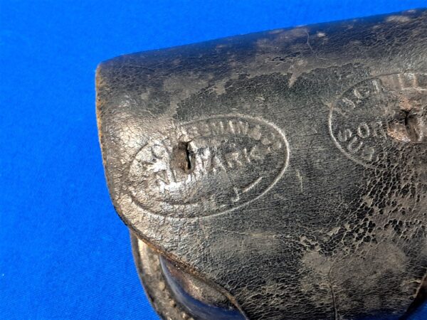 civil-war-rifle-cap-box-with-markings-and-holes-for-front-plate-black-leather-excellent-condiiton