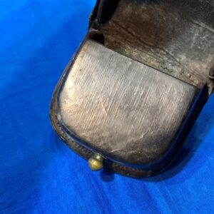 civil-war-rifle-cap-box-with-markings-and-holes-for-front-plate-black-leather-excellent-condiiton