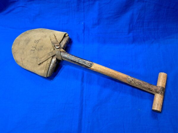 world-war-two-shovel-m-1910-pattern-early-with-used-cover-1943-dated-t-handle-type