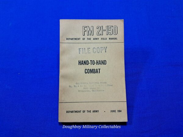 early vietnam-era-ranger-used-fm21-150-field-manual-for-hand-to-hand-combat-1954
