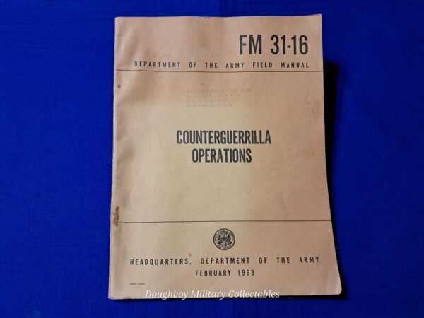 fm31-16-operations field-manual-31-16-counter-guerrilla-operations-vietnam-1963-dated-large-manual-excellent-advisor-period