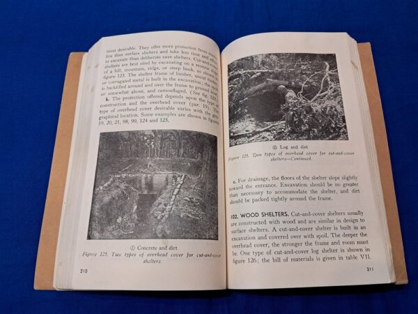 FM5-15 Field Fort 49. Condition excellent. Very nice manual covering the fortifications and shelters needed in the battlefield. Manual is thick and covers all the basics up to the advanced. Over 375 pages. Barbed wire obstacles to deep