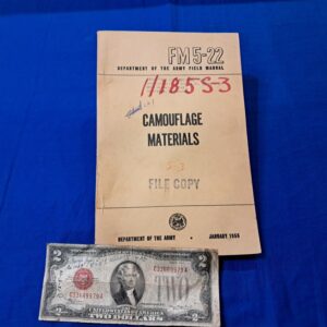 field-manual-5-22-1956 camo-materials-including-paint-samples-and-supplies-needed-large-thick-manual