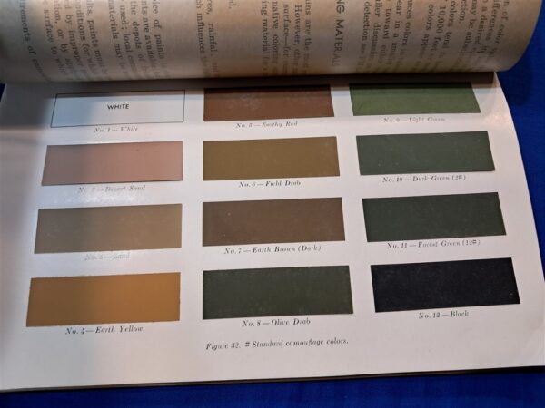 field-manual-5-22-1956 camo-materials-including-paint-samples-and-supplies-needed-large-thick-manual