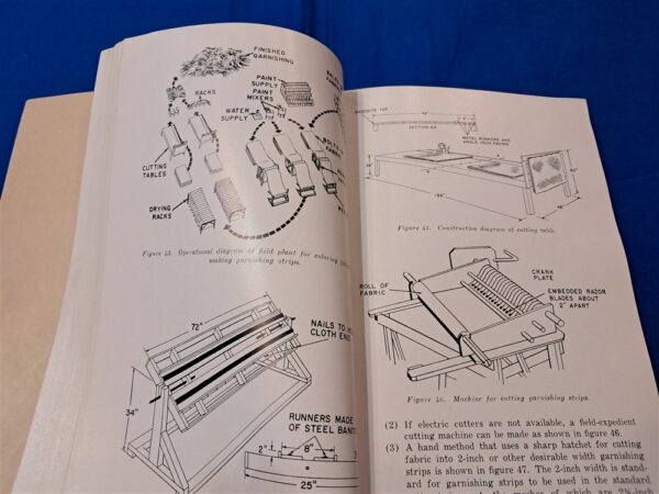 field-manual-5-22-1956 camo-materials-including-paint-samples-and-supplies-needed-large-thick-manual