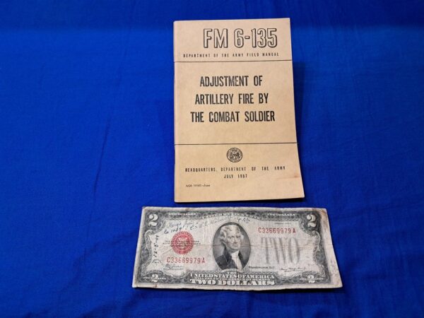 early-vietnam-era-1957-dated-field-manual-for-the-adjustment-of-artillry-fire-in-the-battlefield-by-common-infantry