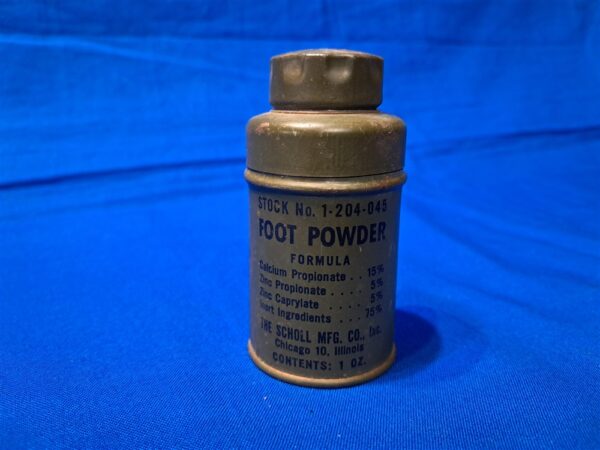world-war-two-foot-powder-can-one-ounce-individual-issue-to-soldiers-by-scholl