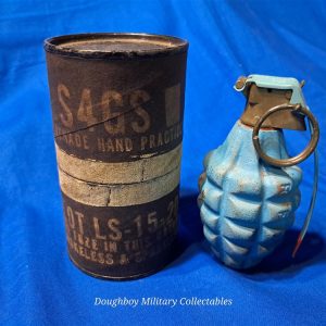 korean-war-1953-dated-practice-grenade-with-the-original-cannister-matching-near-mint-unissued-condition-inert