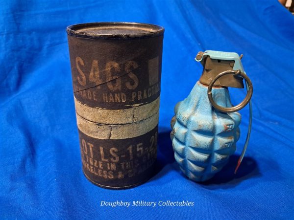 korean-war-1953-dated-practice-grenade-with-the-original-cannister-matching-near-mint-unissued-condition-inert