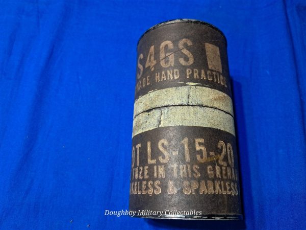 korean-war-1953-dated-practice-grenade-with-the-original-cannister-matching-near-mint-unissued-condition-inert