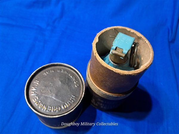 korean-war-1953-dated-practice-grenade-with-the-original-cannister-matching-near-mint-unissued-condition-inert