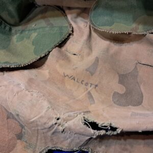 vietnam-1959-dated-camouflage-cover-with early pattern-cotton-construction-with-full-tag-some-holes-from-use-and-age