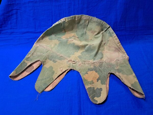 vietnam-1959-dated-camouflage-cover-with early pattern-cotton-construction-with-full-tag-some-holes-from-use-and-age