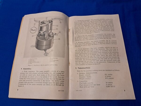 korean-war-camp-field-stove-m-1950-type-unissued-mint-condition-unused-original-paint-and-canister-with-technical-manual-1952-dated
