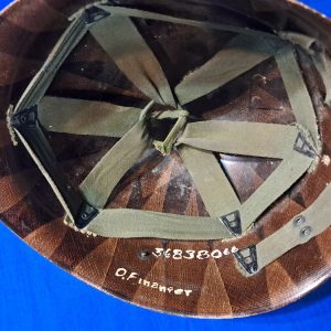 korean-war-era-opposing-forces-helmet-with-wooden-comb-original-war-training-games-1953-dated