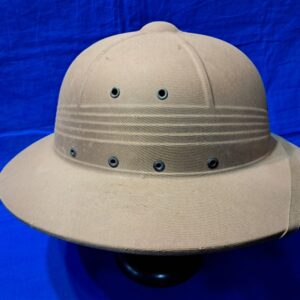 world-war-two-marine-navy-army-type-pith-helmet-tan-with-sweat-band-and-chin-strap-excellent-conditon-dated-1944