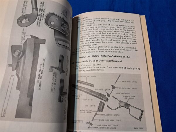 1953-dated-technical-manual-for-the-m-1-carbine-brek-down-and-repair-korean-war-printed-1276