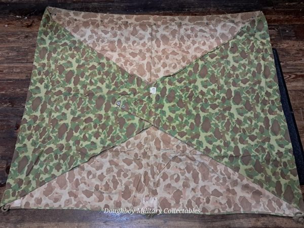 world-war-two-original-near-mint-unissued-marine-corps-camo-shelter-half-complete-with-parts-and-straps-frog