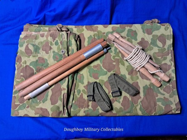 world-war-two-original-near-mint-unissued-marine-corps-camo-shelter-half-complete-with-parts-and-straps-frog