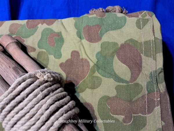 world-war-two-original-near-mint-unissued-marine-corps-camo-shelter-half-complete-with-parts-and-straps-frog