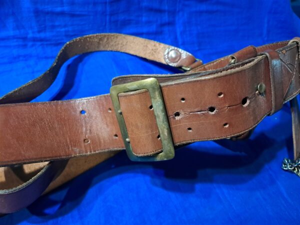 world-war-two-officers-dress-belt-leather-with-cross-strap-and-sword-hanger-shain-meyer-marked-very large-size