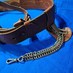 world-war-two-officers-dress-belt-leather-with-cross-strap-and-sword-hanger-shain-meyer-marked-very large-size