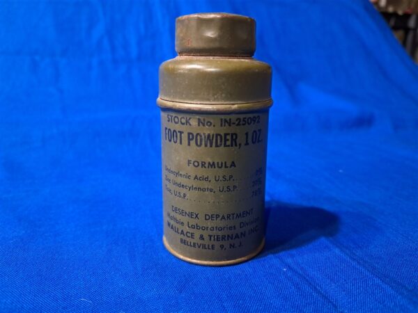 world-war-two-soldiers-field-small-foot-powder-can-for-confort-kits-o-d-green-excellent-condition
