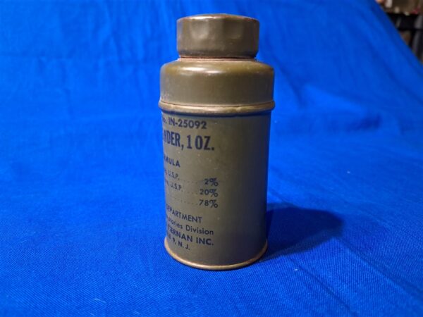world-war-two-soldiers-field-small-foot-powder-can-for-confort-kits-o-d-green-excellent-condition