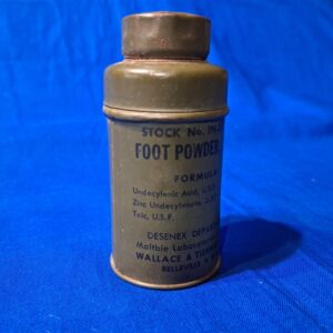 world-war-two-soldiers-field-small-foot-powder-can-for-confort-kits-o-d-green-excellent-condition