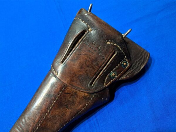 world-war-two-leather-m-1911-holster-1943-dated-with-thong-for-leg-excellent-used-condition