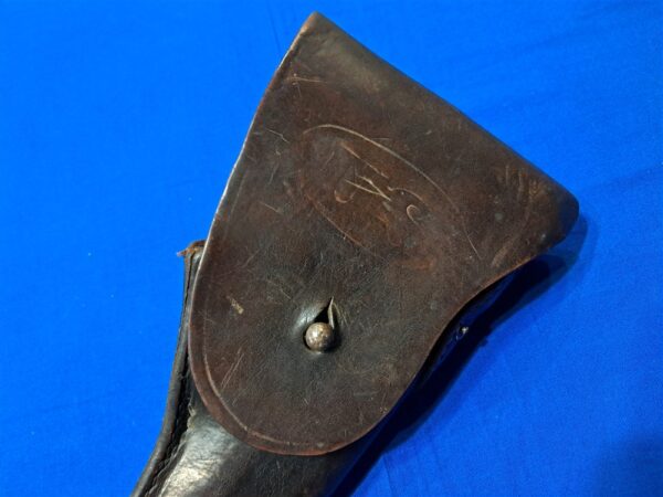 world-war-two-leather-m-1911-holster-1943-dated-with-thong-for-leg-excellent-used-condition
