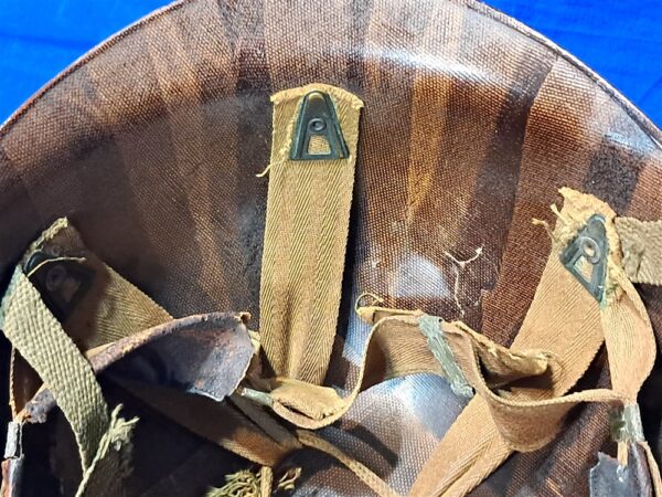 world-war-two-airbone-paratrooper-helmet-liner-westinghouse-m,anufactured-some-damage-good-used-condition