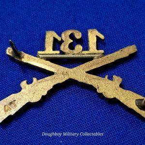 world-war-two-officers-collar-insignia-small-shirt-sized-matched-set-with-clutches-131st-infantry