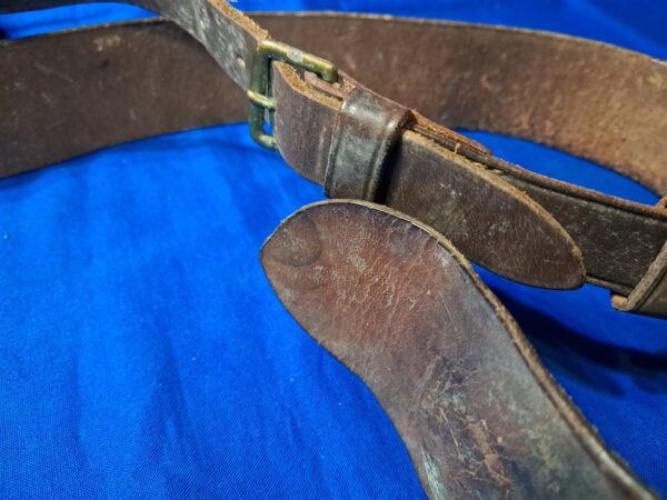 world-war-one-british-service-belt-general-leather-with-cross-strap-excellent-condition-cast-brass-king-crown