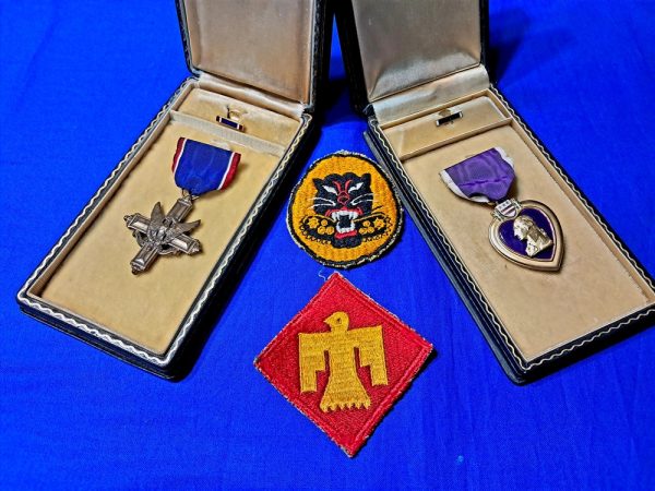 dsc-group-wwii world-war-two-distinguised-service-cross-to-killed-in-action-presely-soldier-1944-europe-missouri-with-purple-heart-grouping-wwii