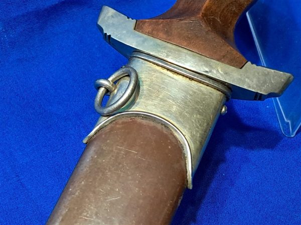 german-world-war-two-ground-dagger-early-s-a-pattern-1933-with-nickel-silver-fittings-excellent-condition-with-scabbard
